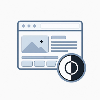 Symbolisch dargestellt wir eine Website mit hervorgehobenem Kontrastbutton