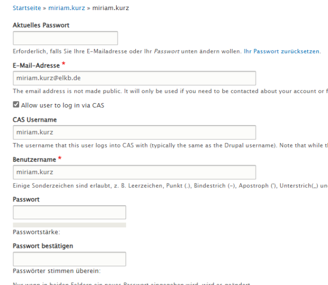 Screenshot der Website