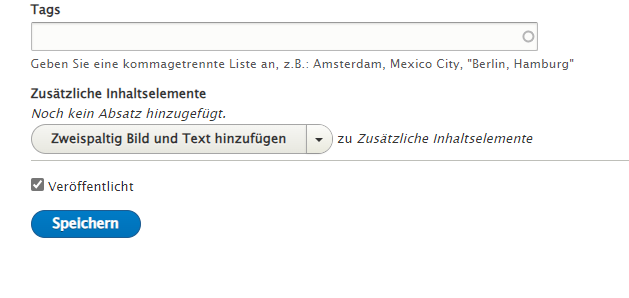Zusätzliche Inhaltselemente